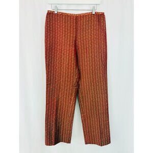Dosa Silk Pink Tan Geometric Print Pants Women's Sz 3